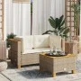 Corner garden sofas with 2 synthetic rattan beige cushions by , Outdoor sofas - Ref: Foro24-365916, Price: 186,72 €, Discount: %