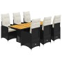Set de mesa y sillas de jardín 7 pzas y cojines ratán PE negro de , Conjuntos de jardín - Ref: Foro24-3276984, Precio: 786,44...