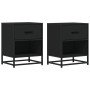 Mesitas de noche 2 uds madera ingeniería negro 40x31x50 cm de , Mesitas de noche - Ref: Foro24-848685, Precio: 85,28 €, Descu...