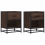Mesitas noche 2 uds madera ingeniería marrón roble 40x31x50 cm de , Mesitas de noche - Ref: Foro24-848693, Precio: 76,64 €, D...