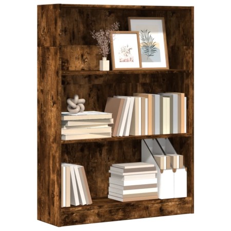 Estantería madera de ingeniería roble ahumado 80x24x109 cm de , Librerías y estanterías - Ref: Foro24-857839, Precio: 47,30 €...
