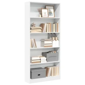 Estantería de madera de ingeniería blanca 80x24x176 cm de , Librerías y estanterías - Ref: Foro24-857853, Precio: 84,40 €, De...