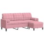 Sofá de 3 plazas con taburete de terciopelo rosa180 cm de , Sofás - Ref: Foro24-3278270, Precio: 372,14 €, Descuento: %