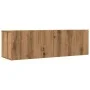 Muebles para TV de pared 2 uds roble artesanal 100x30x30 cm by , TV Furniture - Ref: Foro24-857018, Price: 87,36 €, Discount: %