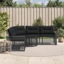 Sofá de jardín forma de L con cojines reposapiés ratán PE negro de , Sofás de exterior - Ref: Foro24-365893, Precio: 348,73 €...
