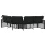 Sofá de jardín forma de L con cojines reposapiés ratán PE negro de , Sofás de exterior - Ref: Foro24-365893, Precio: 348,73 €...