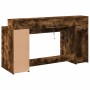 Escritorio con LED madera ingeniería roble ahumado 160x55x91 cm de , Escritorios - Ref: Foro24-3309433, Precio: 197,82 €, Des...