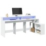 Escritorio con luz LED madera ingeniería blanco 200x104x91 cm de , Escritorios - Ref: Foro24-3309465, Precio: 202,06 €, Descu...