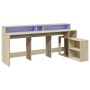 Escritorio con LED madera ingeniería roble Sonoma 200x104x91 cm de , Escritorios - Ref: Foro24-3309467, Precio: 174,74 €, Des...