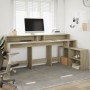 Escritorio con LED madera ingeniería roble Sonoma 200x104x91 cm de , Escritorios - Ref: Foro24-3309467, Precio: 174,74 €, Des...