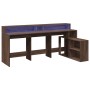 Escritorio con LED madera ingeniería marrón roble 200x104x91 cm de , Escritorios - Ref: Foro24-3309471, Precio: 202,25 €, Des...