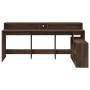 Escritorio con LED madera ingeniería marrón roble 200x104x91 cm de , Escritorios - Ref: Foro24-3309471, Precio: 202,25 €, Des...