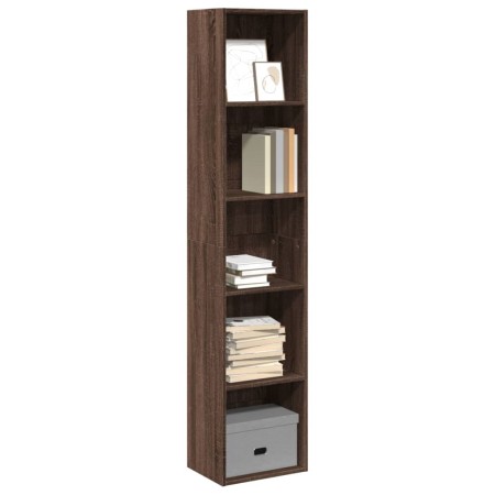 Estantería madera de ingeniería marrón roble 40x30x189 cm de , Librerías y estanterías - Ref: Foro24-857891, Precio: 62,71 €,...