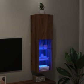 Mueble para TV con luces LED roble artesanal 30,5x30x102 cm de , Muebles TV - Ref: Foro24-857678, Precio: 53,62 €, Descuento: %