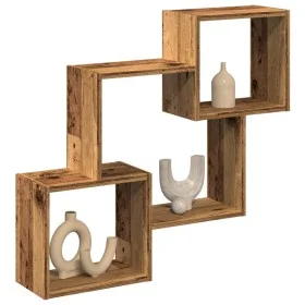 Mueble de pared madera ingeniería madera envejecida 78x18x71 cm by , Shelves and shelves - Ref: Foro24-854812, Price: 27,24 €...