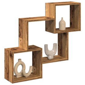 Mueble de pared madera ingeniería madera envejecida 78x18x71 cm de , Estantes y estanterías - Ref: Foro24-854812, Precio: 27,...