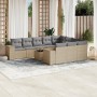 Set de sofás de jardín 11pzas con cojines ratán sintético beige en Conjuntos de jardín | Comprar online en Foru.es