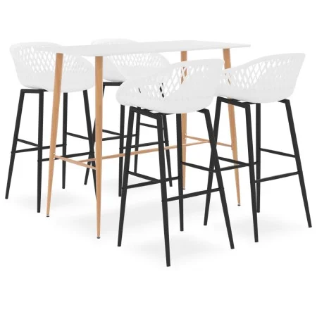 Mesa alta y taburetes de bar 5 piezas blanco de vidaXL, muebles para cocinas y comedores - Ref: Foro24-3057432, Precio: 331,3...