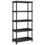 Estantería de 5 niveles PP negro 93,5x45,5x194,5 cm de , Estanterías industriales - Ref: Foro24-4007261, Precio: 118,07 €, De...