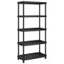 Estantería de 5 niveles PP negro 93,5x45,5x194,5 cm de , Estanterías industriales - Ref: Foro24-4007261, Precio: 118,07 €, De...