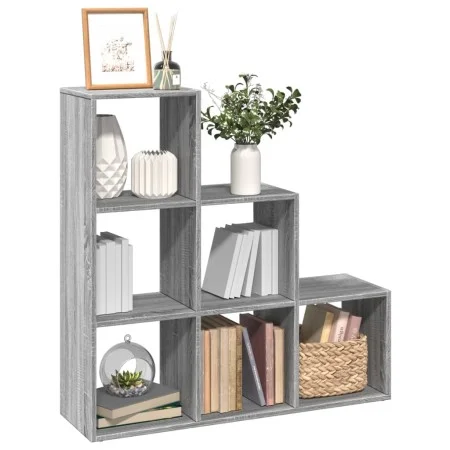 Librería divisor 3 niveles madera gris Sonoma 99x29x99 cm de , Librerías y estanterías - Ref: Foro24-857963, Precio: 62,90 €,...