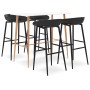 Mesa alta y taburetes de bar 5 piezas blanco y negro de vidaXL, muebles para cocinas y comedores - Ref: Foro24-3057437, Preci...