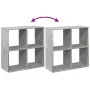 Librería divisora madera gris hormigón 69,5x29x69,5 cm de , Librerías y estanterías - Ref: Foro24-858006, Precio: 41,20 €, De...