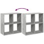 Librería divisora madera gris hormigón 69,5x29x69,5 cm de , Librerías y estanterías - Ref: Foro24-858006, Precio: 41,75 €, De...