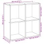 Librería divisora madera gris hormigón 69,5x29x69,5 cm de , Librerías y estanterías - Ref: Foro24-858006, Precio: 41,75 €, De...