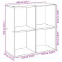 Librería divisor madera ingeniería envejecida 69,5x29x69,5 cm de , Librerías y estanterías - Ref: Foro24-858010, Precio: 42,5...