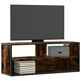Mueble TV metal y madera contrachapada roble humo 100x31x39,5cm de , Muebles TV - Ref: Foro24-848936, Precio: 56,35 €, Descue...