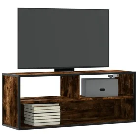 Mueble TV metal y madera contrachapada roble humo 100x31x39,5cm de , Muebles TV - Ref: Foro24-848936, Precio: 45,77 €, Descue...