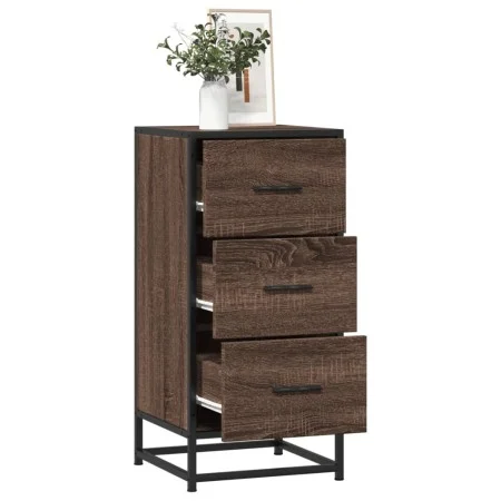 Aparador madera ingeniería y metal marrón roble 35,5x35x76 cm de , Aparadores - Ref: Foro24-848948, Precio: 61,49 €, Descuent...