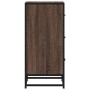 Aparador madera ingeniería y metal marrón roble 35,5x35x76 cm de , Aparadores - Ref: Foro24-848948, Precio: 62,27 €, Descuent...
