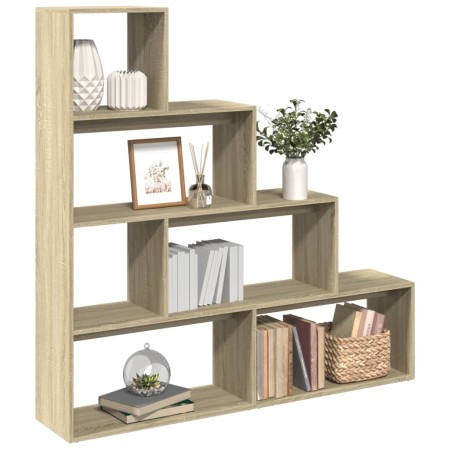 Librería divisora 4 niveles madera Sonoma 143,5x29x143,5 cm de , Librerías y estanterías - Ref: Foro24-857996, Precio: 86,22 ...