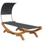 Tumbona con dosel madera curvada gris antracita 100x200x126cm de vidaXL, Camas para exteriores - Ref: Foro24-313946, Precio: ...