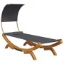 Tumbona con dosel madera curvada gris antracita 100x200x126cm de vidaXL, Camas para exteriores - Ref: Foro24-313946, Precio: ...