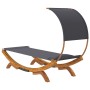 Tumbona con dosel madera curvada gris antracita 100x200x126cm de vidaXL, Camas para exteriores - Ref: Foro24-313946, Precio: ...