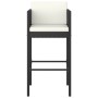 Set muebles bar jardín 3 piezas y cojines ratán sintético negro de vidaXL, Conjuntos de jardín - Ref: Foro24-3094787, Precio:...