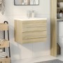 Set de muebles de baño 2 pzas madera contrachapada roble Sonoma de , Tocadores de baño - Ref: Foro24-3325046, Precio: 149,66 ...