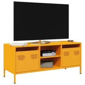 Mueble para TV acero laminado en frío amarillo 101,5x39x43,5 cm de , Muebles TV - Ref: Foro24-851301, Precio: 119,28 €, Descu...