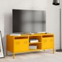 Mueble para TV acero laminado en frío amarillo 101,5x39x43,5 cm de , Muebles TV - Ref: Foro24-851301, Precio: 120,83 €, Descu...