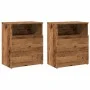 Mesitas de noche 2 uds madera ingeniería envejecida 50x32x60 cm de , Mesitas de noche - Ref: Foro24-856565, Precio: 97,26 €, ...