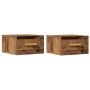 Mesitas de noche de pared 2 uds madera envejecida 35x35x20 cm de , Mesitas de noche - Ref: Foro24-857064, Precio: 51,55 €, De...