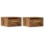 Mesitas de noche de pared 2 uds madera envejecida 35x35x20 cm de , Mesitas de noche - Ref: Foro24-857064, Precio: 50,78 €, De...