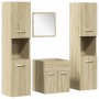 Juego de muebles de baño 4 pzas contrachapada roble Sonoma de , Muebles de baño - Ref: Foro24-3324998, Precio: 142,72 €, Desc...