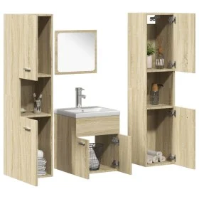 Juego de muebles de baño 5 pzas madera ingeniería roble Sonoma von , Badezimmermöbel - Ref: Foro24-3325010, Preis: 217,70 €, ...