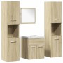Juego de muebles de baño 5 pzas madera ingeniería roble Sonoma de , Muebles de baño - Ref: Foro24-3325010, Precio: 223,49 €, ...
