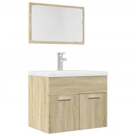 Set de muebles de baño 2 pzas madera contrachapada roble Sonoma de , Muebles de baño - Ref: Foro24-856372, Precio: 65,11 €, D...