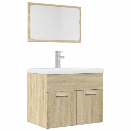 Set de muebles de baño 2 pzas madera contrachapada roble Sonoma de , Muebles de baño - Ref: Foro24-856372, Precio: 70,77 €, D...